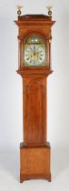 An 18th century Scottish oak longcase clock Robert Miller Alloa, circa 1750-60, the hood with