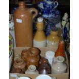 Group of late 19th/ early 20th century stoneware bottles and jars, including four printed with