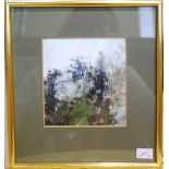 A group of five framed Contemporary Scottish School decorative paintings, including a mixed media