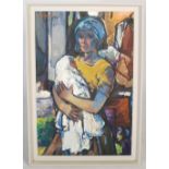 AR Daniel Stephen (1921-2014) Young refugee mother oil on canvas, signed upper left 90.5cm x 60cm