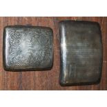 Two Birmingham silver cigarette cases, gross weight 7.1 troy oz.