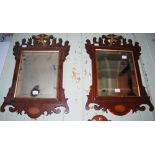 Four mahogany and gilt mirrors in the Georgian taste, early 20th century with pierced frame all with