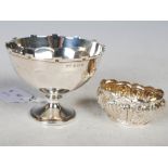 Birmingham silver bonbon dish, together with a Birmingham silver salt cellar, 2.8 troy oz.