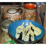 Box - Mixed early 20th century ceramics including Maling, Carltonware and set of six Carltonware