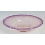 A Monart bowl, shape XA, mottled purple and opaque pink with silver coloured inclusions, 29cm