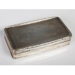 A 19th century Birmingham silver snuff box, the cover with presentation inscription to 'Rev. D.