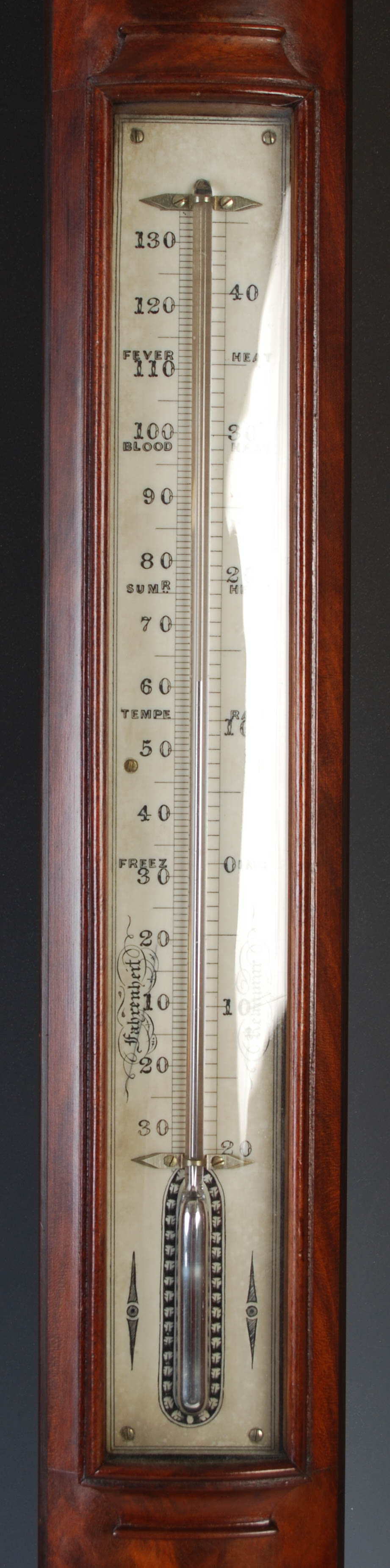A 19th century mahogany and ebony lined stick barometer, MCGREGOR, GREENOCK & GLASGOW, with - Image 2 of 6