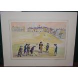 20th century Scottish School A caricature of St Andrews golfers circa 1800 watercolour on paper,