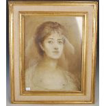 19th century British School Portrait of a woman en grisaille oil on canvas, unsigned 44.5cm x 34.5cm