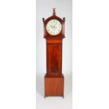 A 19th century Scottish mahogany longcase clock Crole, Perth, the arched hood with boxwood stringing