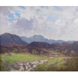 Lewis Taylor Gibb (fl.1922-1945) Highland landscape oil on canvas, signed lower right 62.5cm x 74.