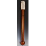 A 19th century mahogany stick barometer, J.B. DANCER OPTICIAN MANCHESTER, with ivorine dials and