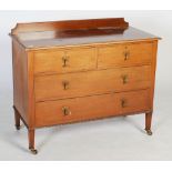 Early 20th century mahogany chest of drawers, two short over two long drawers with brass drop finial