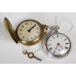 Two pocket watches, comprising a London silver 'Pair' cased pocket watch signed 'Petrie, New Deer,