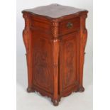 Late 19th century carved mahogany pedestal, in the Aesthetic style, the serpentine square top on top