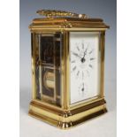 L'Epee, Saint-Suzanne, France, a brass cased repeating carriage clock with alarm.