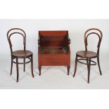 Two 20th century bentwood cafe chairs both marked 'Fischel', with double rail backs, together with