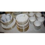 Royal Doulton Flirtation pattern tea set H5043, including fourteen tea cups, saucers and side plates