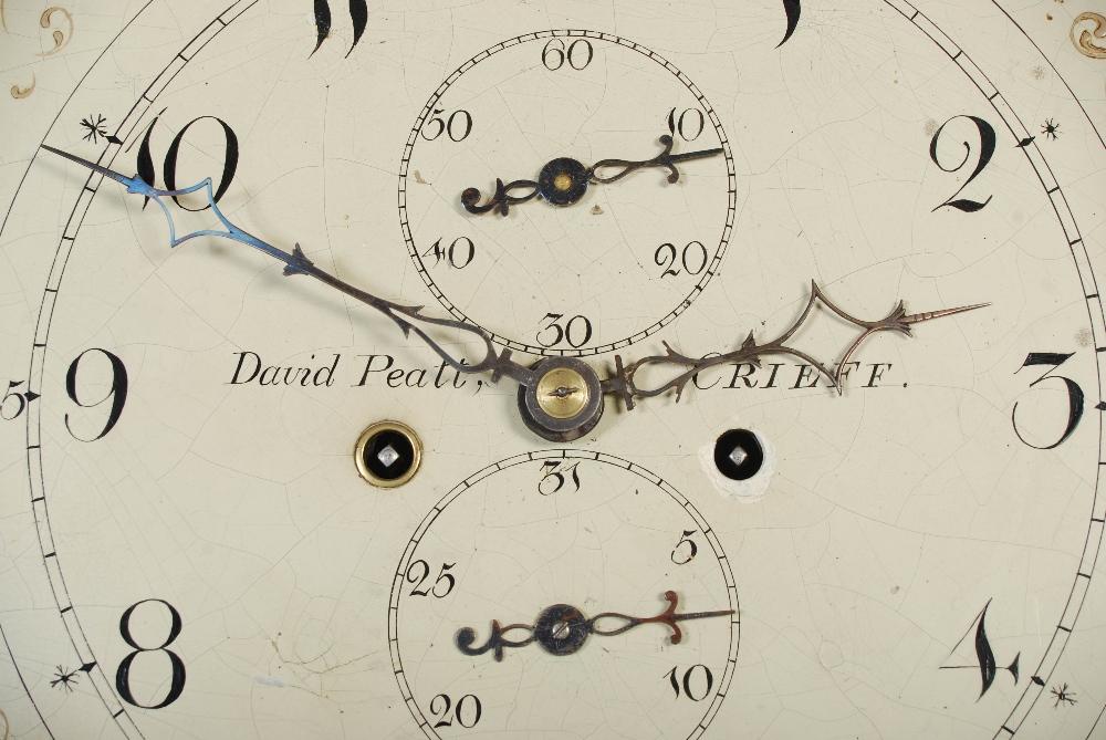 A 19th century Scottish mahogany longcase clock David Peatt, Crieff, the hood with broken swan - Image 6 of 9