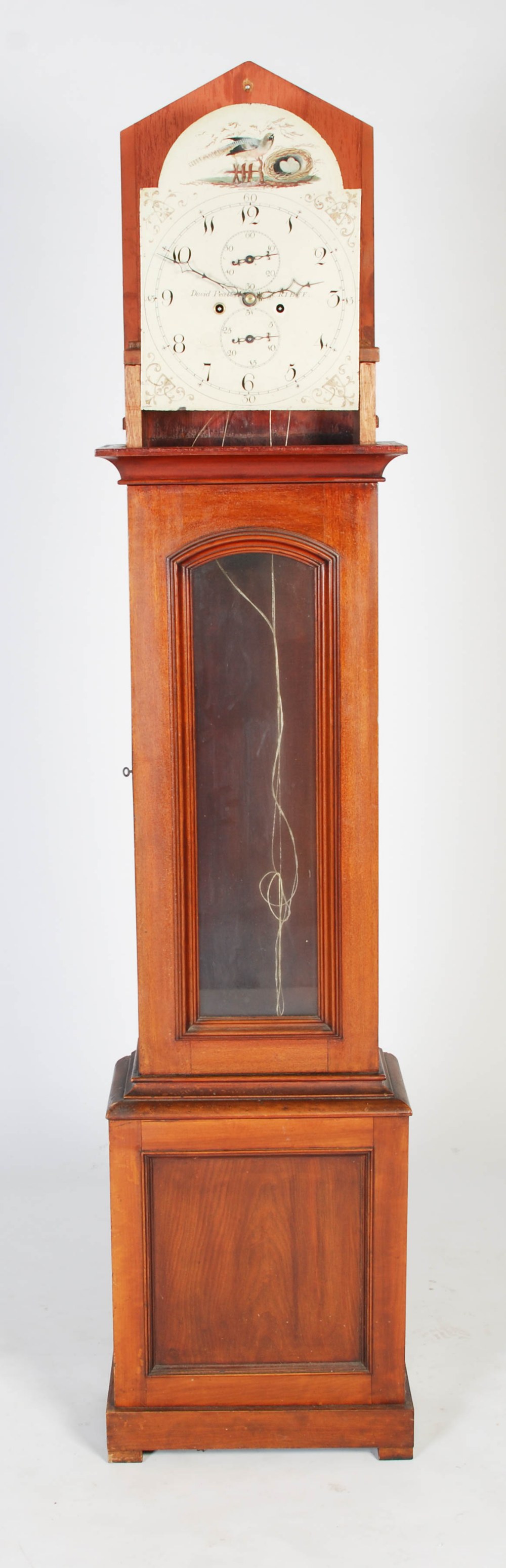 A 19th century Scottish mahogany longcase clock David Peatt, Crieff, the hood with broken swan - Image 2 of 9