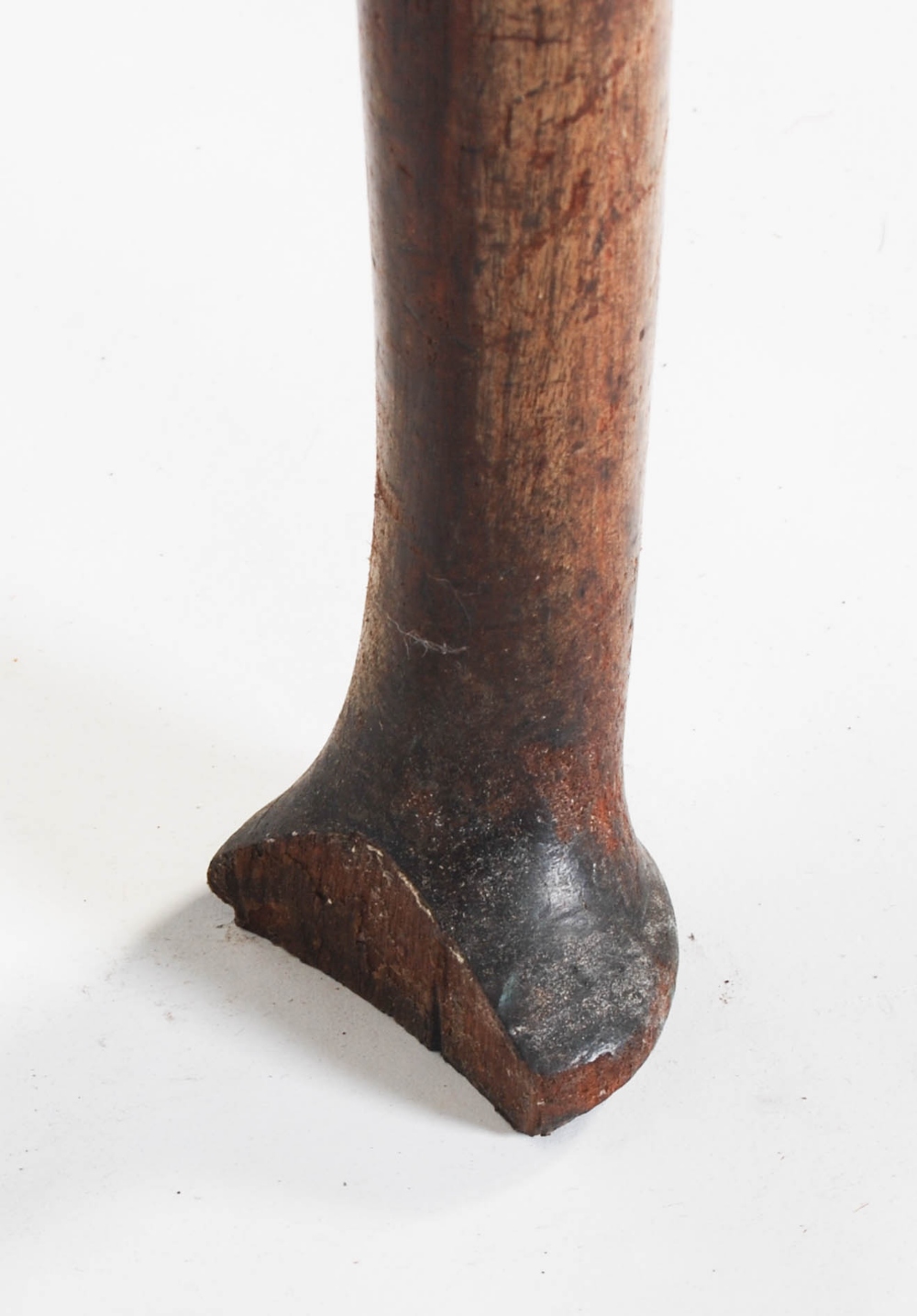 A George II mahogany dining table, circa 1740-60, the oval drop leaf top on four cabriole legs - Image 6 of 7