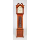 A 19th century Scottish mahogany longcase clock David Peatt, Crieff, the hood with broken swan