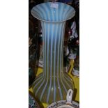 Late 19th/ early 20th century large vaseline glass vase, probably French, with squat body and long