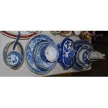 Selection of 19th and early 20th century English blue and white transfer printed ware, to include