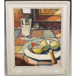 AR Daniel Stephen (1921-2014) Still life with lemons oil on board, signed and dated 1958 lower left,