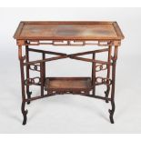 Chinese dark wood table with removable legs, Qing Dynasty, the lift-off rectangular top with