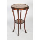 A late 19th/ early 20th century French mahogany and gilt metal mounted guéridon. The circular marble