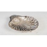 A Victorian silver shell shaped dish, Sheffield, 1889, makers mark of HA for Henry Atkin, with