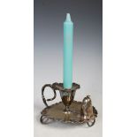 Late 19th/ early 20th century electroplated chamber candlestick by 'Hukin and Son, Heath',