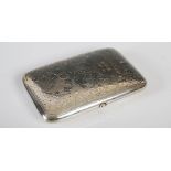An Edwardian silver cigar case, Birmingham, 1900, makers mark of D&F, of convex form, with