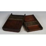A 19th century mahogany and brass mounted chemist's pill making machine base plate, S. MAW,