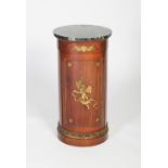 A French Empire style gilt metal mounted mahogany pedestal / pot cupboard, early 20th century, a