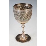 A late 19th century Indian silver goblet, P. ORR & SONS, MADRAS, the bowl with embossed decoration