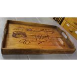 Wooden advertising tray