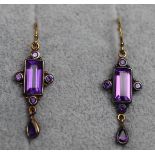 Pair of amethyst drop earrings