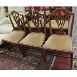 Set of 3 oak framed antique dining chairs