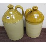 Pair of stoneware flagons