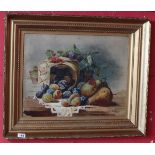 Oil on board - Still life signed C Dyer 1913 - Approx image size: 54.5cm x 41.5cm