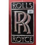 Reproduction cast 'Rolls Royce' sign