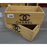 2 reproduction 'Chanel' boxes wooden