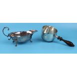 Hallmarked silver gravy boat & hallmarked silver brandy warmer - Total approx gross weight 187g