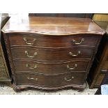 Victorian mahogany serpentine front chest of drawers - Approx W: 96cm D: 48cm H: 84cm