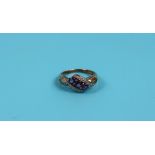 Gold amethyst & diamond ring