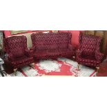 3 piece sofa set on cabriole legs