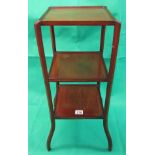 Mahogany inlaid 3 tier etagere