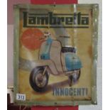 Reproduction metal Lambreta sign